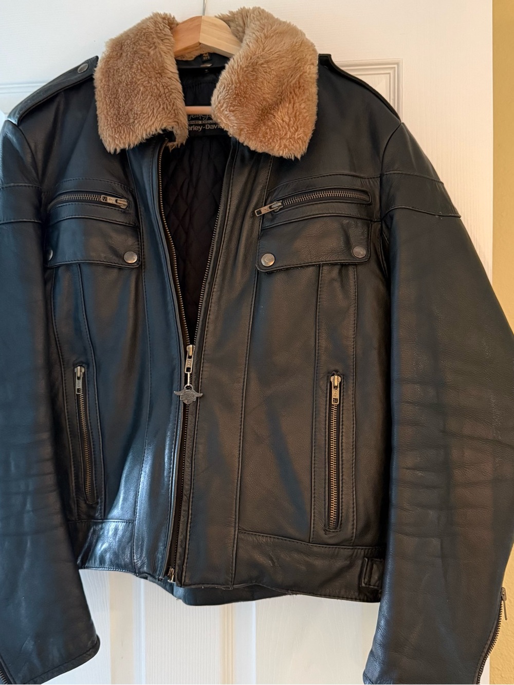 Vintage Hein Gericke for Harley-Davidson Black Leather Moto Jacket - Size Med